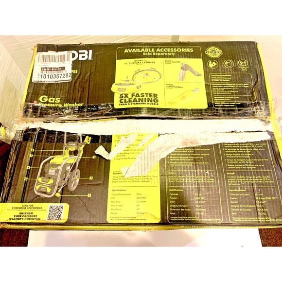 Ryobi RY803325 Cold Water Gas Pressure Washer 3300PSI 2.5GPM Honda GCV200 Engine - Picture 11 of 16